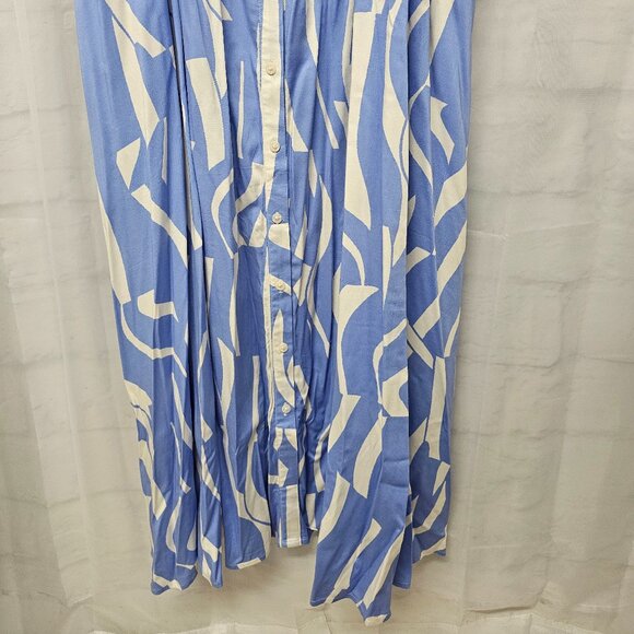 Ava & Viv Periwinkle Blue White Sleeveless Maxi Dress Festival Boho Abstract 4X - Picture 4 of 10